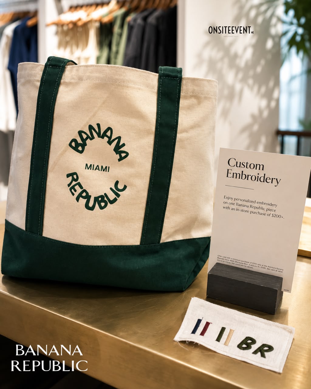 Monogrammed Banana Republic totes, ready in minutes